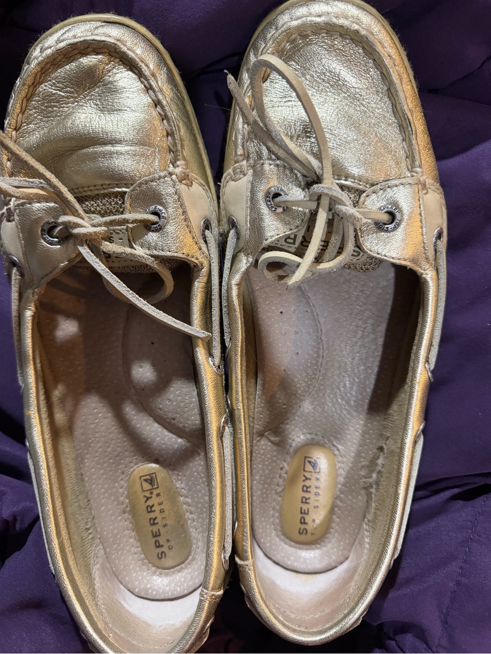 Sperry Top-Sider Women’s Metallic Gold Boat Shoes Size 8.5 M